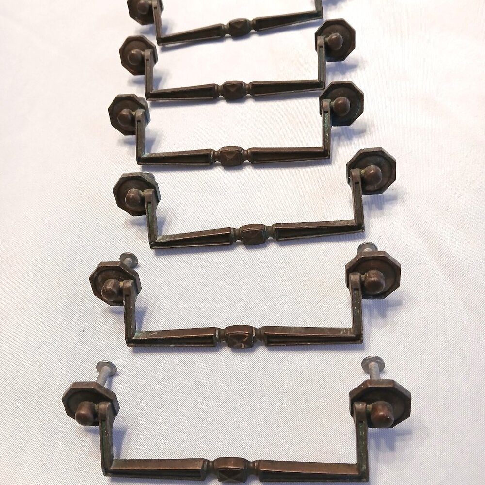 Vintage BRASS 4.25" DRAWER PULLS (set of 6)